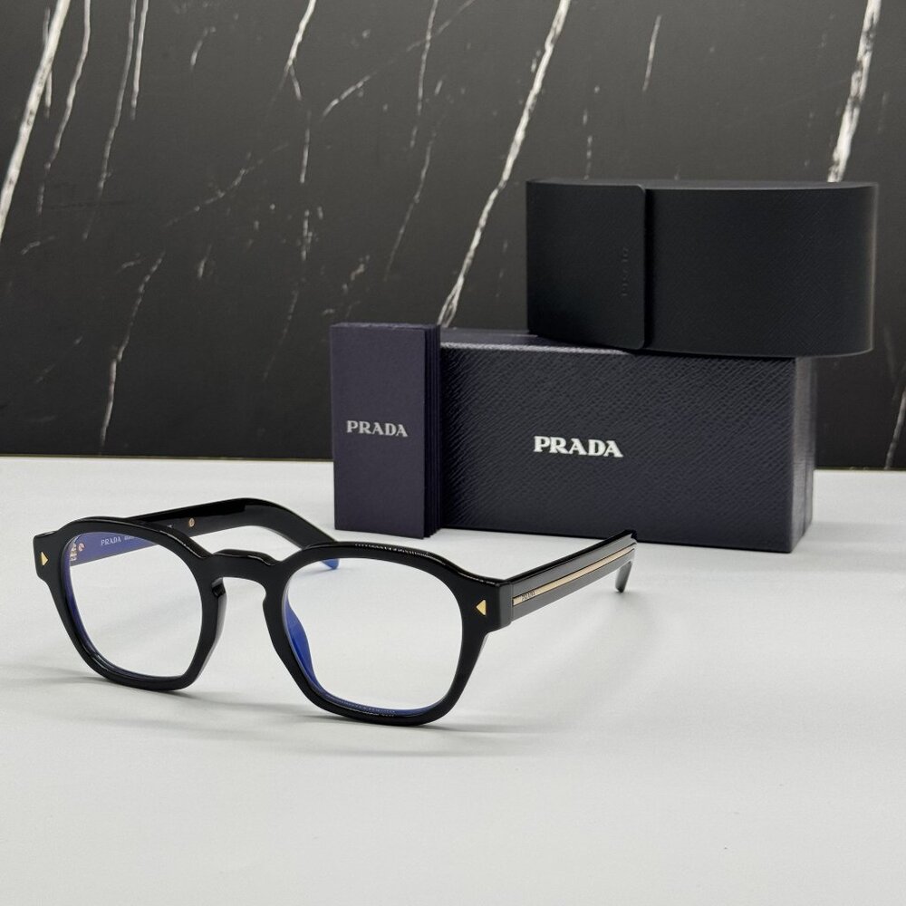NEW PRADA PRA16S 16K60K EYEGLASSES BLACK PRADA PR A16S 16K60K